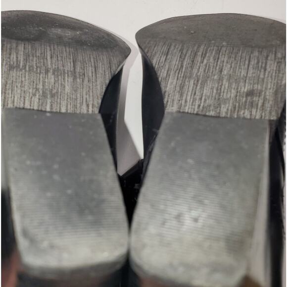 MARC FISHER Womens Black Leather Double Zip Buckle Harness Ankle Boots Size 7.5 - Picture 7 of 7